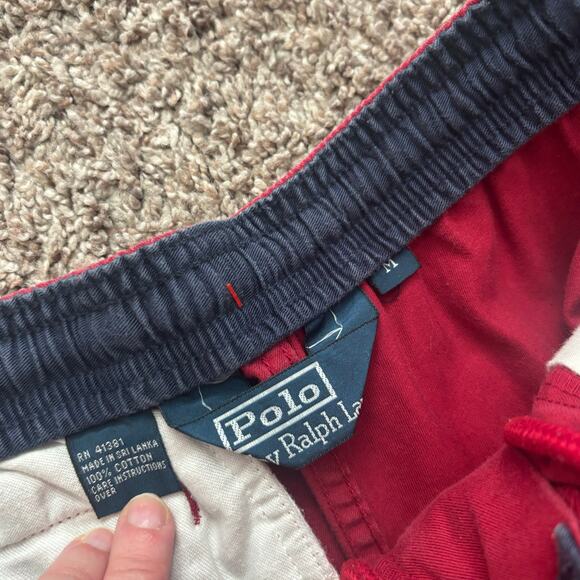 Vintage Polo Ralph Lauren Men’s Drawstring Shorts Preppy Classic Red Sz M - Picture 6 of 12